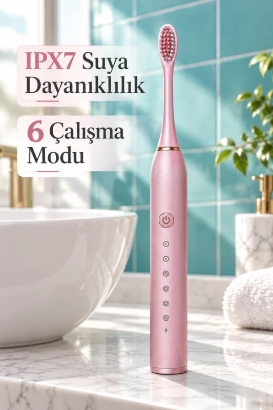 Pembe Şarjlı Diş Fırçası 500 mAh Bataryalı – 3. görsel