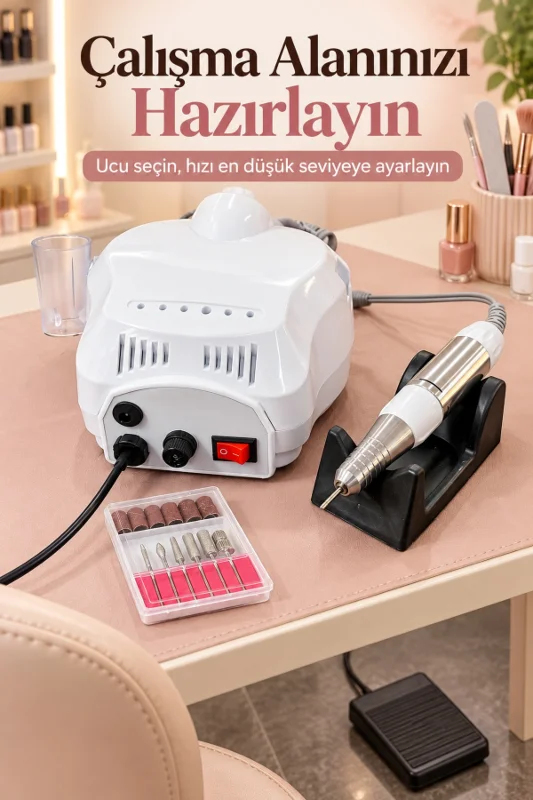 Elektrikli Tırnak Törpüsü Hız Ayarlı Ayak Pedallı Set – 3. görsel