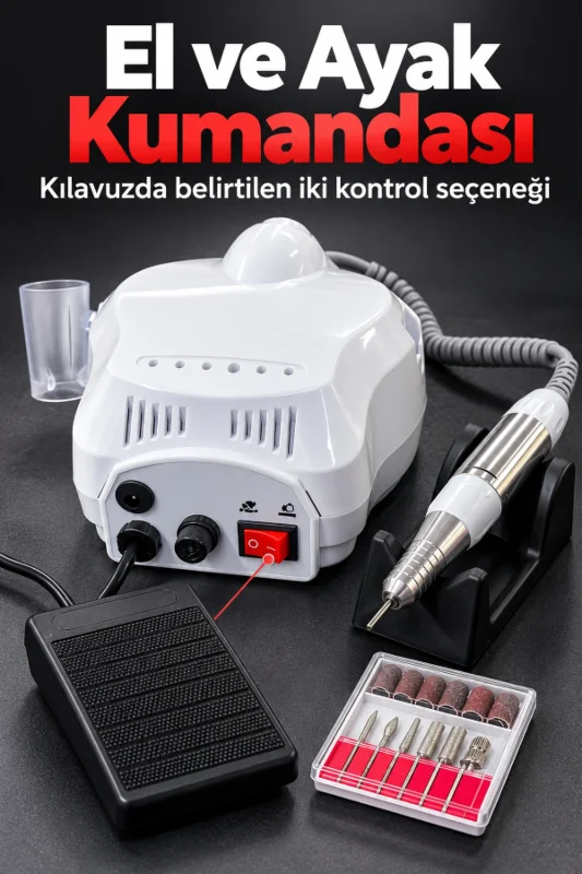 Elektrikli Tırnak Törpüsü Hız Ayarlı Ayak Pedallı Set – 4. görsel