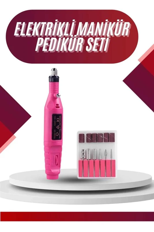 Elektrikli Profesyonel Manikür Pedikür Seti Değiştirilebilir Başlık Seçeneği – 2. görsel