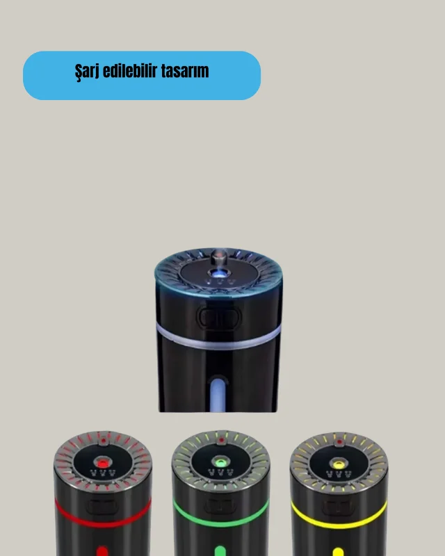 LED Işıklı Aromaterapi Hava Nemlendirici Ultrasonik Sessiz Nem Ayarı – 3. görsel