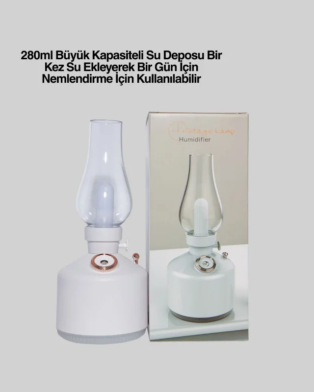 Retro Gaz Lambası Görünümlü Ledli Buhar Püskürtücü Aroma Difüzör – 2. görsel