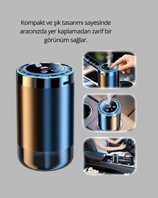 Araç İçi Difüzör Nemlendirici ve Aromaterapi Özellikli