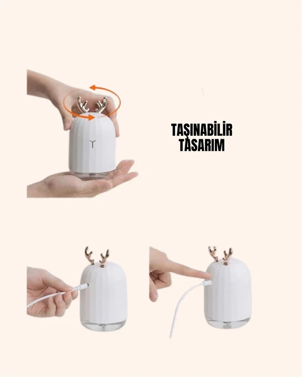 USB Şarjlı Mini USB Nemlendirici LED Işıklı Masaüstü Cihaz