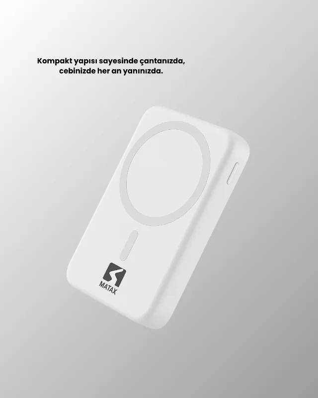 Kablosuz MagSafe Powerbank iPhone Uyumlu, 10000 mAh, Isı Dağılımlı