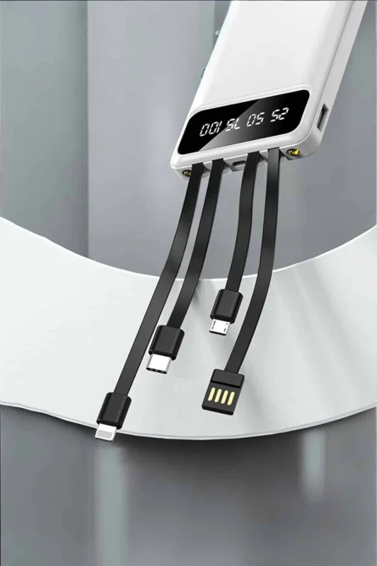 Powerbank 20.000 Mah LCD Ekran USB Lightning Type-C Uyumlu İOS ve Android