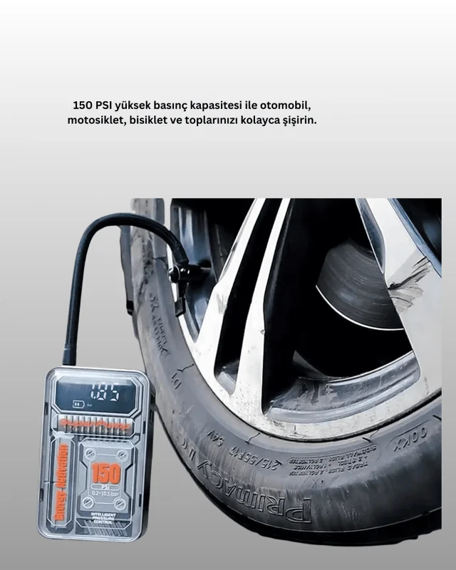 Mini Boy Elektrikli Şarjlı Yüksek Basınçlı Lastik Şişirme Pompası