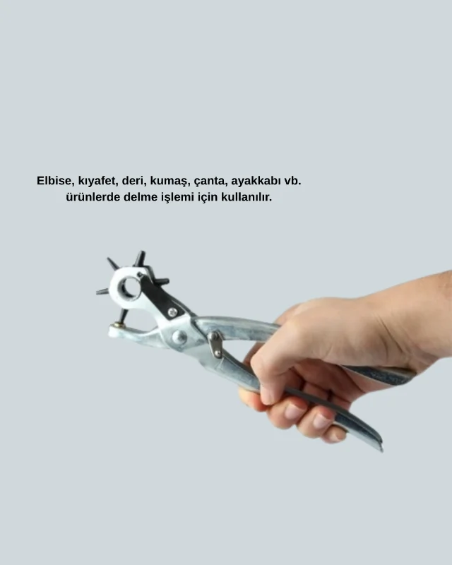 Deri Delme Pensesi 6 Uçlu Ayarlanabilir Kemer Delme Aleti Profesyonel Kullanım – 3. görsel