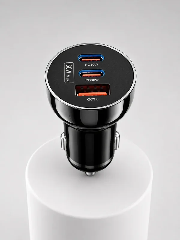 Araç İçi 3 Portlu Şarj Adaptörü Çift Pd Type-c Ve Qc3.0