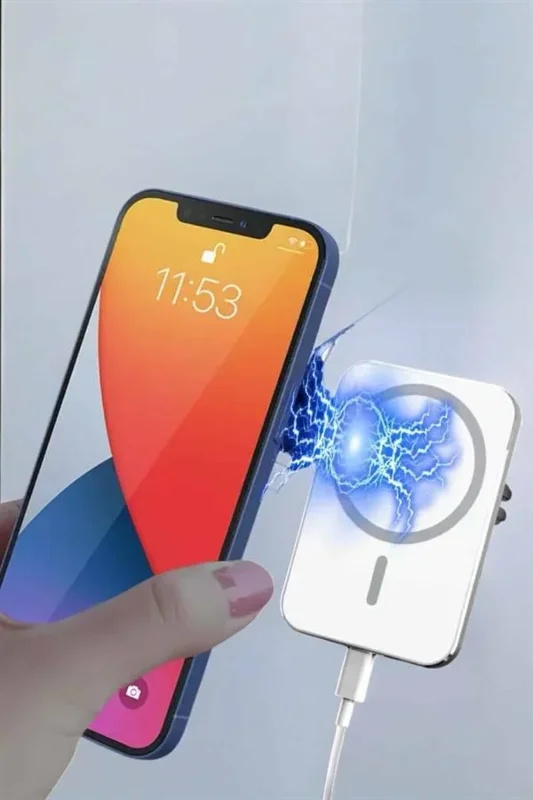 Kablosuz Taşınabilir Şarj Aleti 15w Çift Kablo Araç Uyumlu – 2. görsel
