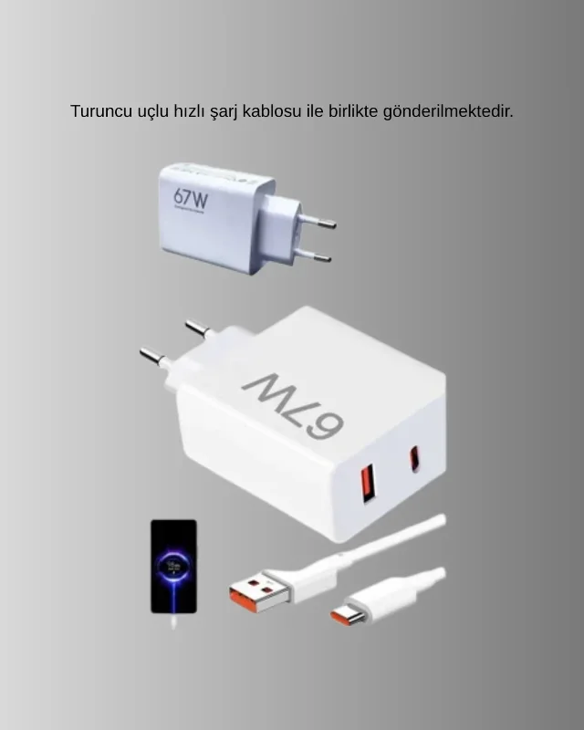 Turbo Şarj Cihazı 67w Type-c Seyahat Uyumlu Aşırı Akım Koruma – 3. görsel