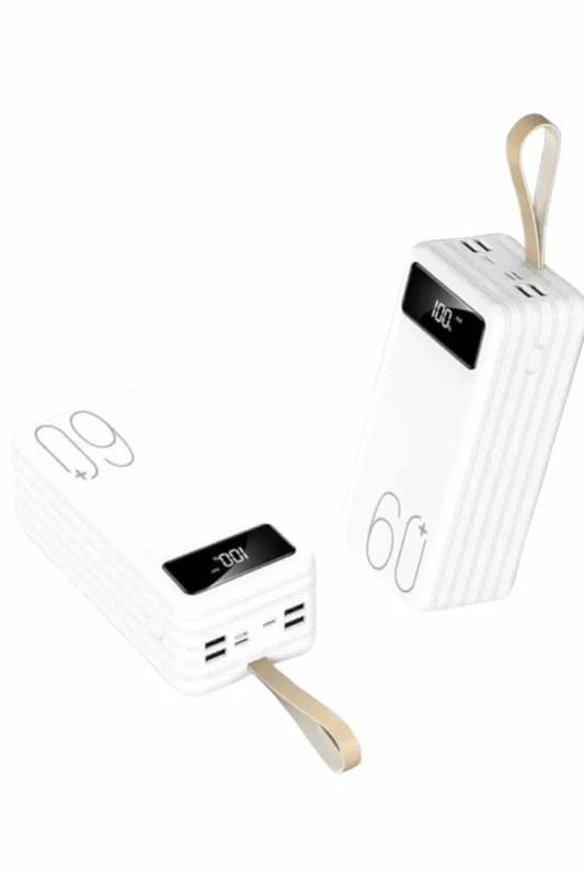 Taşınabilir Şarj Cihazı 60000 Mah Led Fenerli 4'lü Kablo Seti