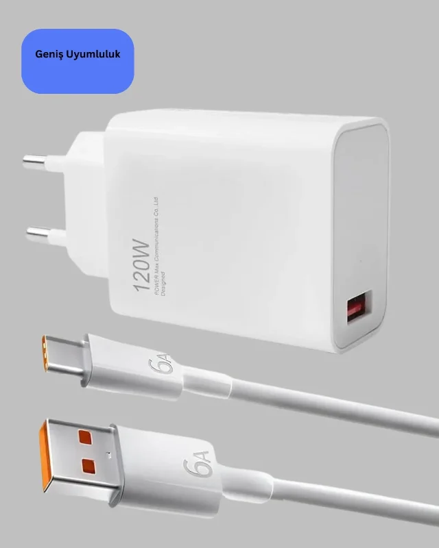 Hızlı Şarj Adaptörü 120 Watt Type-c Uyumlu Huawei P30 P40