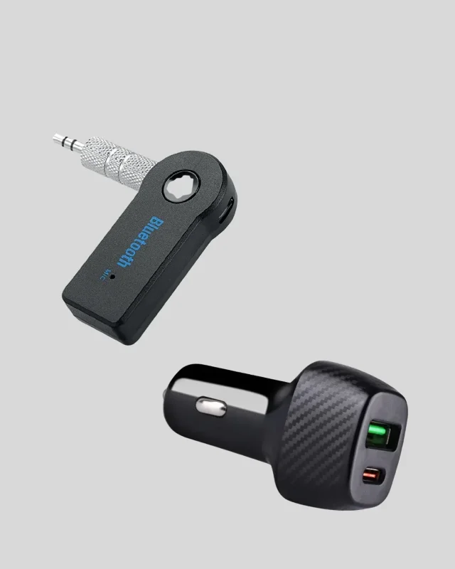 Bluetooth Adaptör Ve Hızlı Araç Şarj Cihazı Seti
