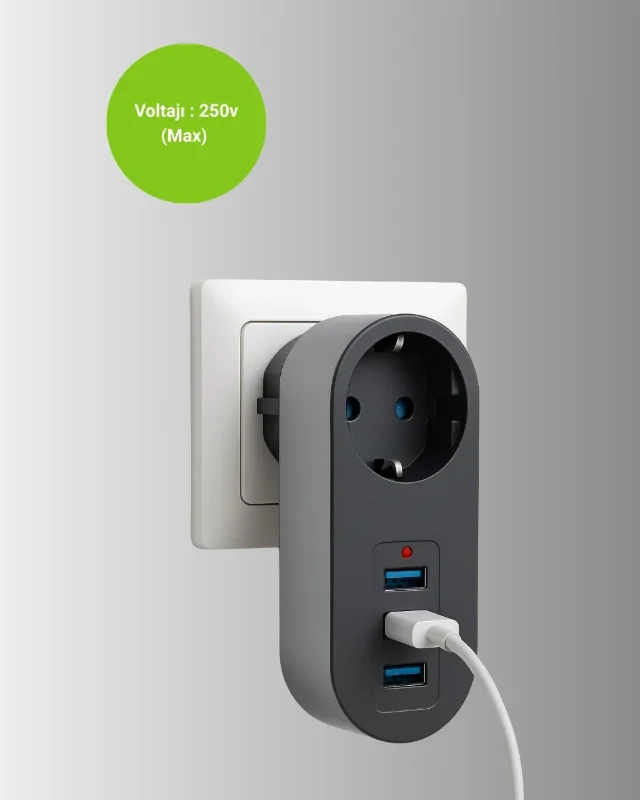 Termal Korumalı Usb Priz 3'lü Hızlı Şarj Çocuk Güvenliği – 4. görsel