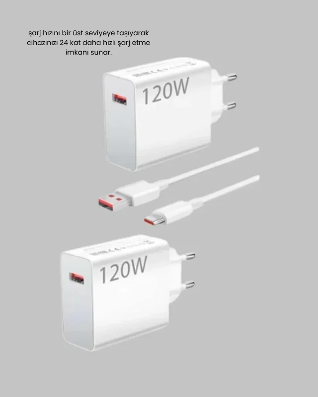 Ultra Hızlı 120w Şarj Adaptörü Usb-c Uyumlu Cihazlar İçin
