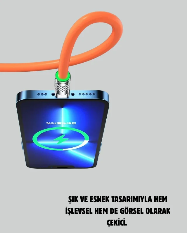 Hızlı Şarj Ve Veri Aktarımı Özellikli 3'ü 1 Arada Kablo 1,2 Metre – 2. görsel