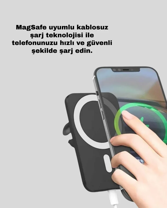 Hızlı Şarjlı Magsafe Araç Telefon Tutucu Type-c Girişli