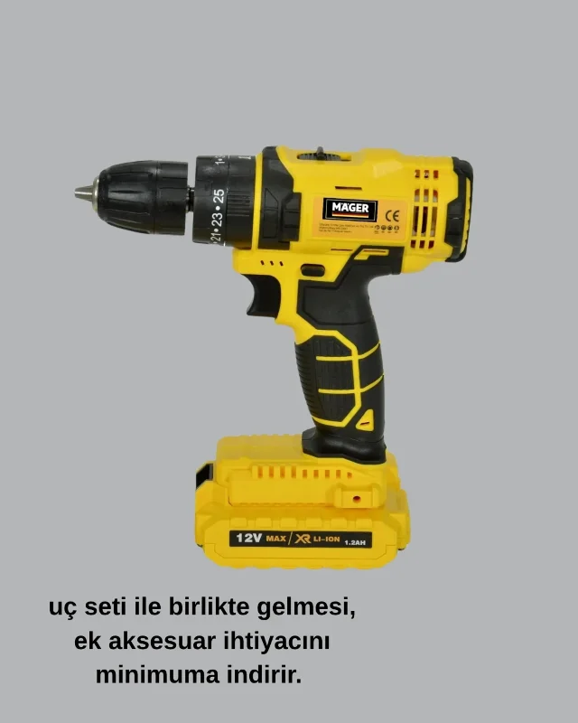 Ergonomik 12v Kablosuz Matkap Uzun Pil Ömrü Ve Hızlı Şarj – 4. görsel