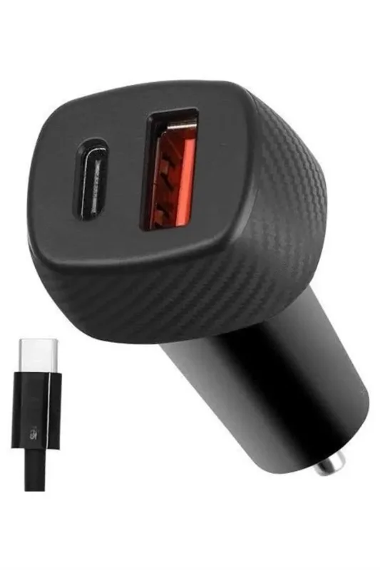 Ergonomik Araç Şarj Cihazı 38w Type-c Ve Usb Girişi