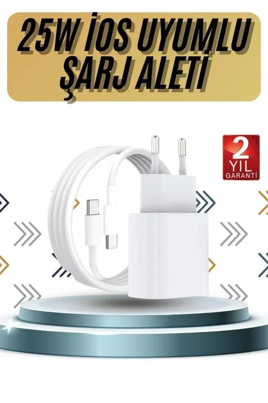 Hızlı Şarj Aleti Adaptörlü 25w Beyaz İos Uyumlu