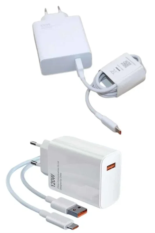Turbo Hızlı Şarj Adaptörü 120w Usb-c Seti Beyaz