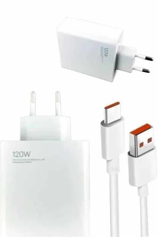 Turbo Hızlı Şarj Aleti Seti 120w Usb-c Uyumlu Beyaz