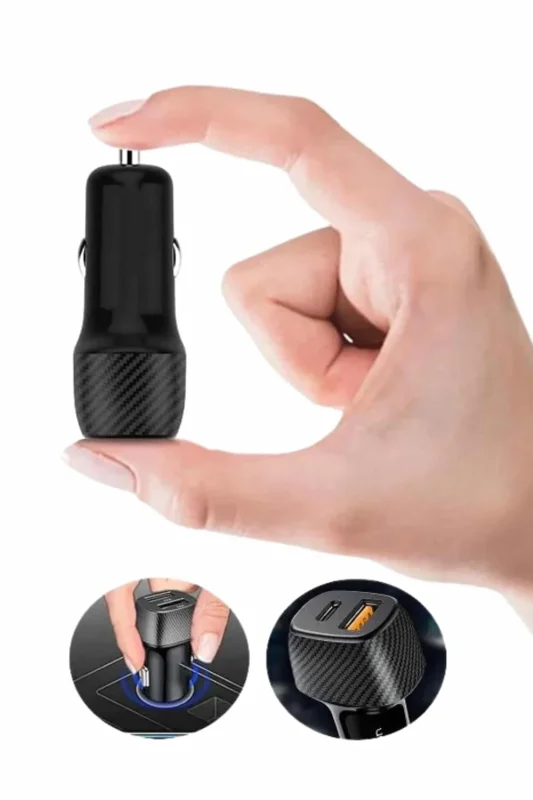 Çift Girişli Hızlı Oto Şarj Cihazı 38w Type-c Ve Usb – 2. görsel