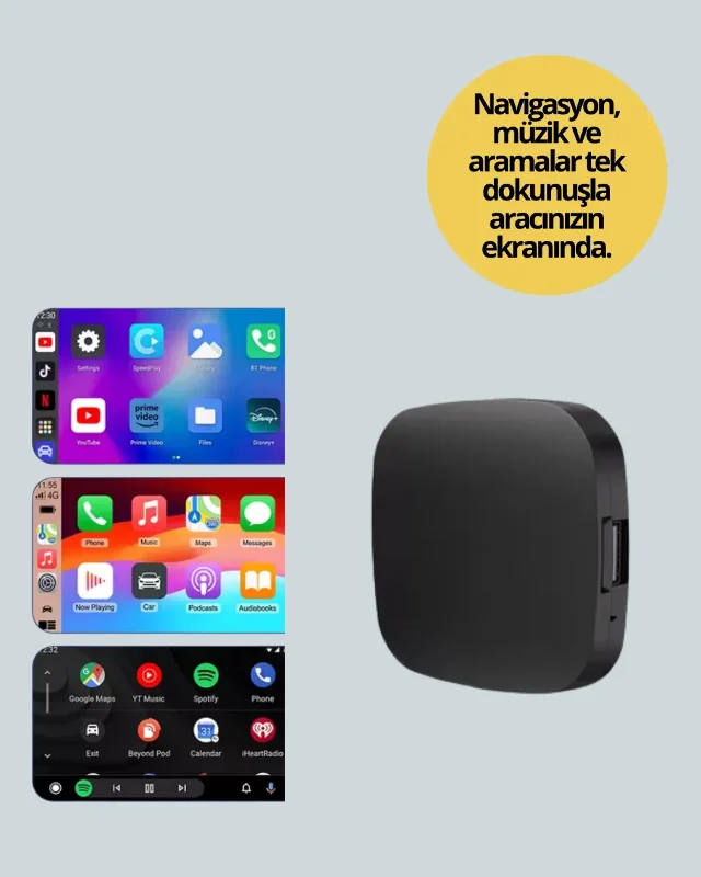 Kablosuz Android Auto Adaptör Bluetooth 5.0 Araç İçi