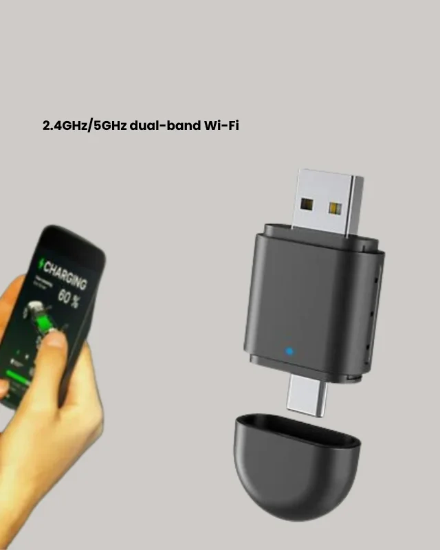 Hızlı Bağlantı Adaptörü - Usb-a Ve Type-c Uyumlu (kablosuz Model)