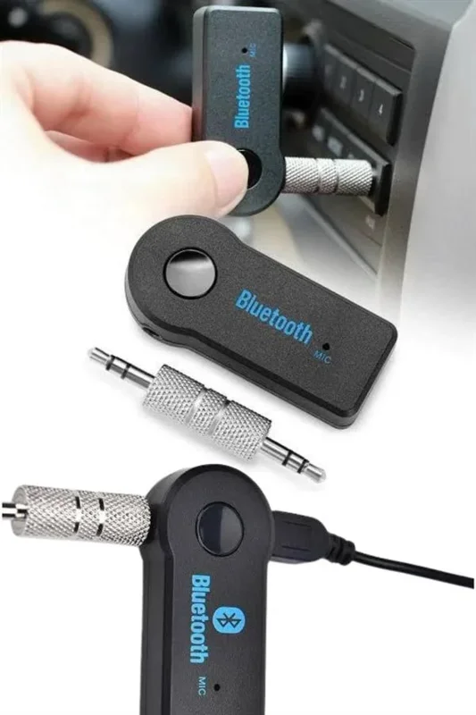Kablosuz Bluetooth Aux Araç Kiti 3.5mm Uyumlu Siyah