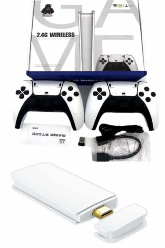 Beyaz Retro Game Stick 4k Hd Konsol +20000 Oyun