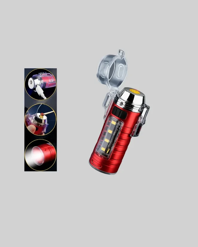 Suya Dayanıklı Usb Şarjlı Elektrikli Çakmak Ve El Feneri