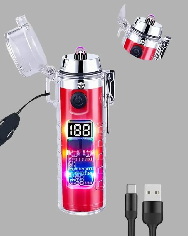 Şarjlı Fenerli Elektrikli Çakmak Usb Tip C Uyumlu