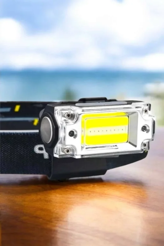 Şarjlı Beyaz Led Kafa Lambası Ve El Feneri 215 Lumen