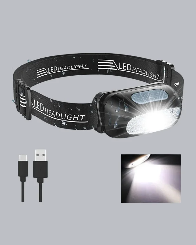 Ultra Parlak Şarjlı Kafa Lambası 4 Işık Modu Usb Şarj