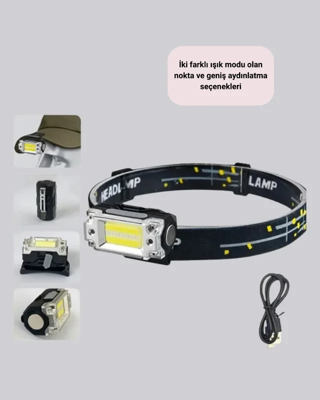 Sensörlü Beyaz Led Kafa Lambası 150 Metre Kapasitesi