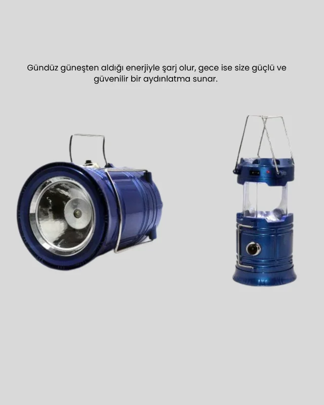 Kompakt Güneş Enerjili Kamp Lambası 1 Adet Açık Hava