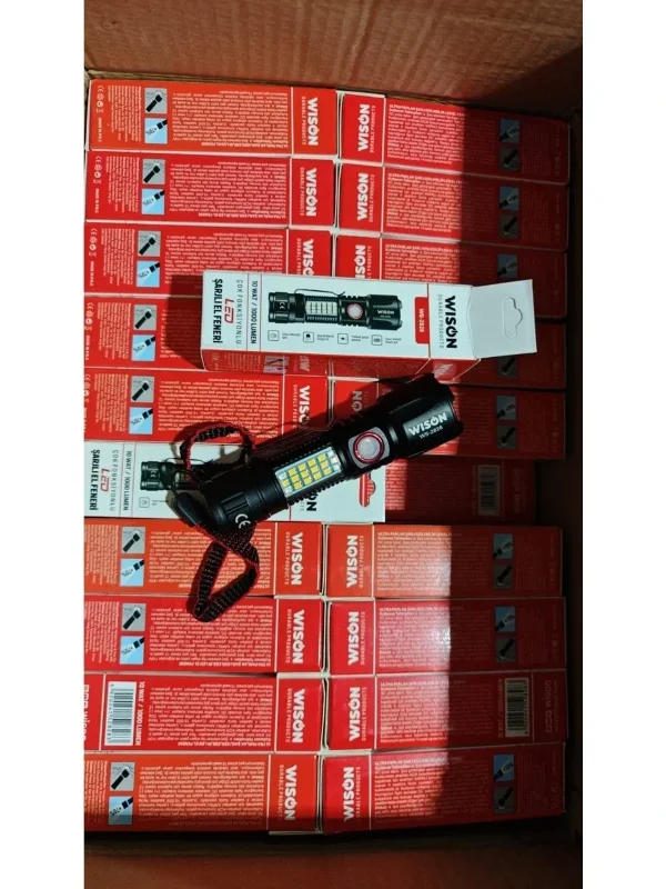 Ultra Usb Şarjlı El Feneri 1000 Lümen Kırmızı Mavi Çakar – 4. görsel