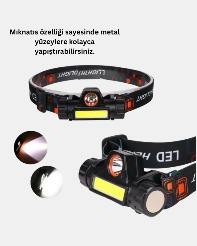 Uzun Mesafe Özellikli Şarjlı Led Kafa Lambası