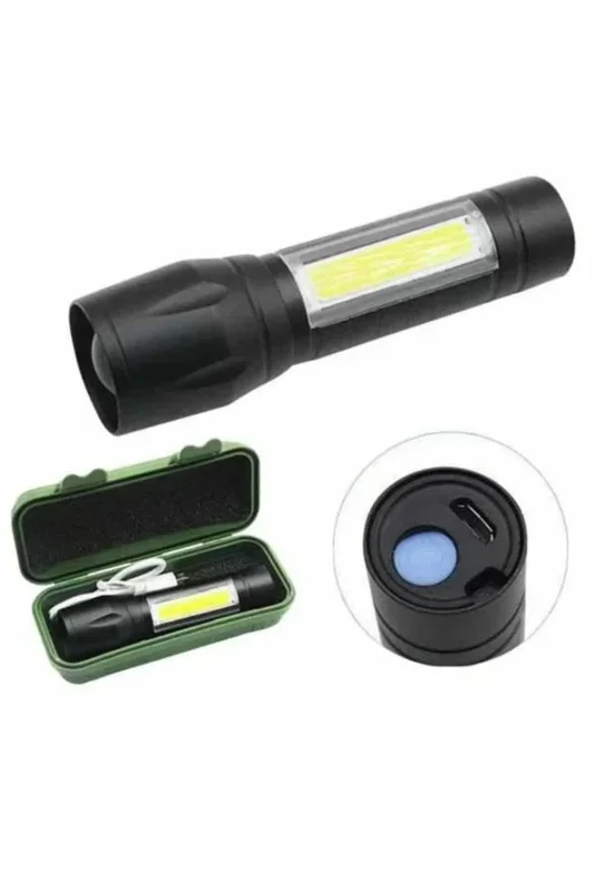 Uzun Menzilli Usb Şarjlı El Feneri 2500 Lümen Kamp Lambası – 2. görsel