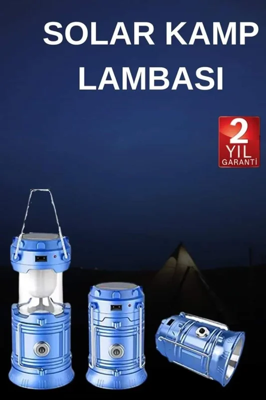 Güneş Enerjili Kamp Lambası 1 Adet Taşınabilir Fener