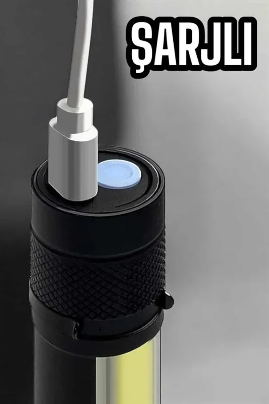 Mini Usb Şarjlı El Feneri 4 Modlu Acil Durum
