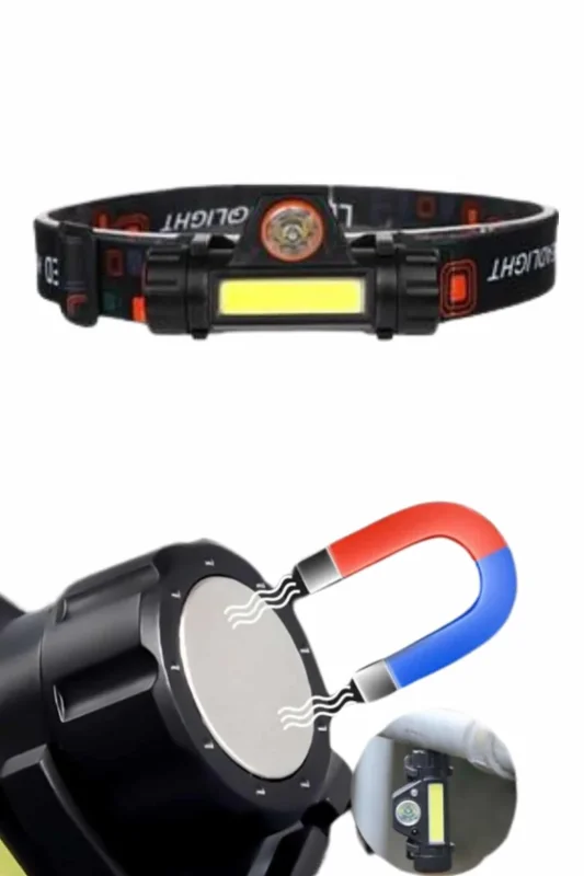 Mıknatıslı Kafa Lambası 1200 Lumen Usb Şarjlı