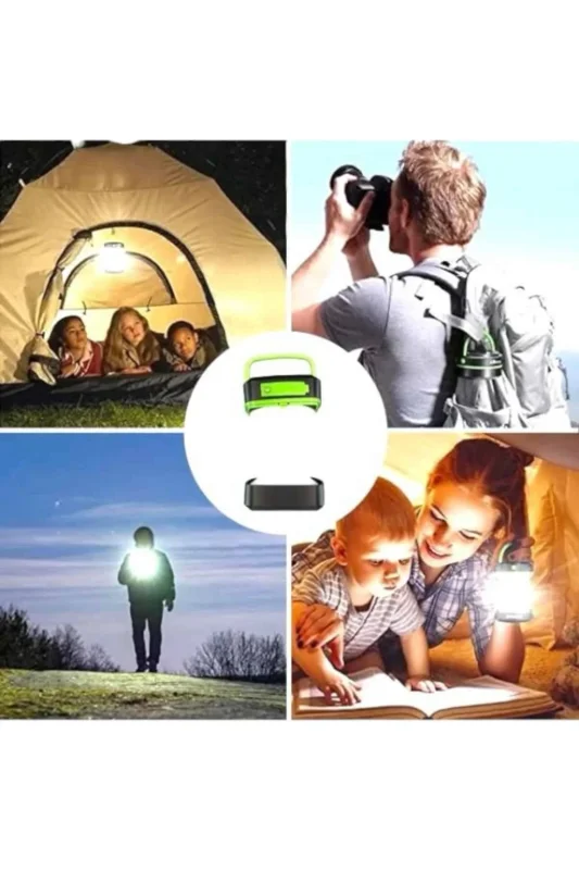 Ahşap Standlı Katlanabilir Solar Kamp Lambası 1200 Mah