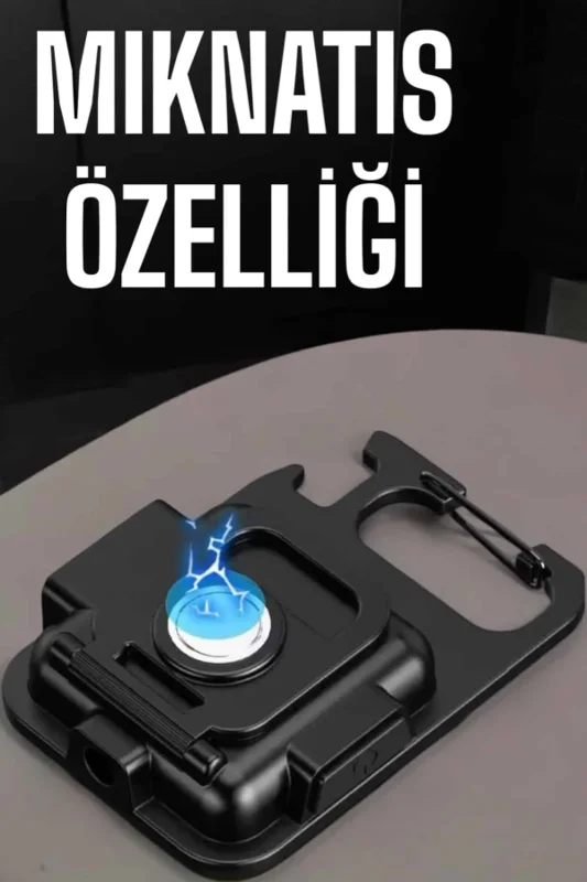 Siyah Taşınabilir Led Fener 800 Lümen Usb Şarjlı 3 Modlu