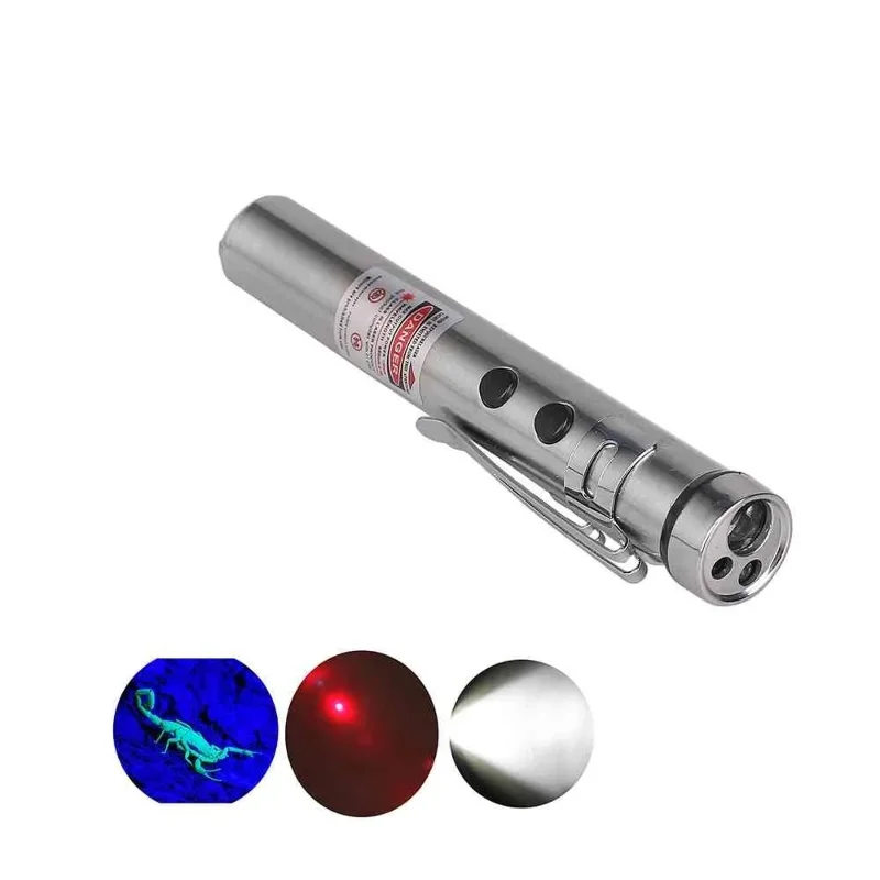 Fonksiyonel Led Cep Feneri Uv 3 Modlu 11 Cm Çok Amaçlı