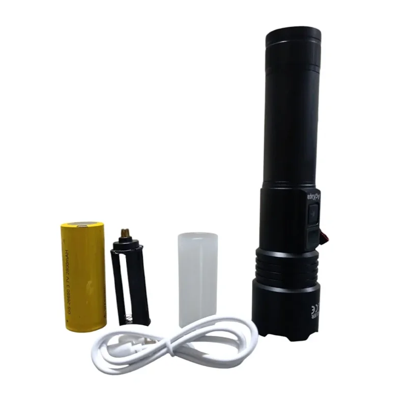 Zoom Özellikli Şarj Edilebilir El Feneri 1300 Lümen 2800 Mah