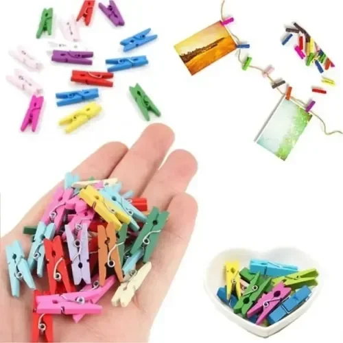 Renkli Ahşap Mandal Seti 2.5 Cm 100'lü