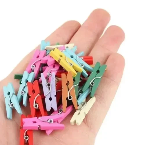 Renkli Ahşap Mandal Seti 2.5 Cm 100'lü